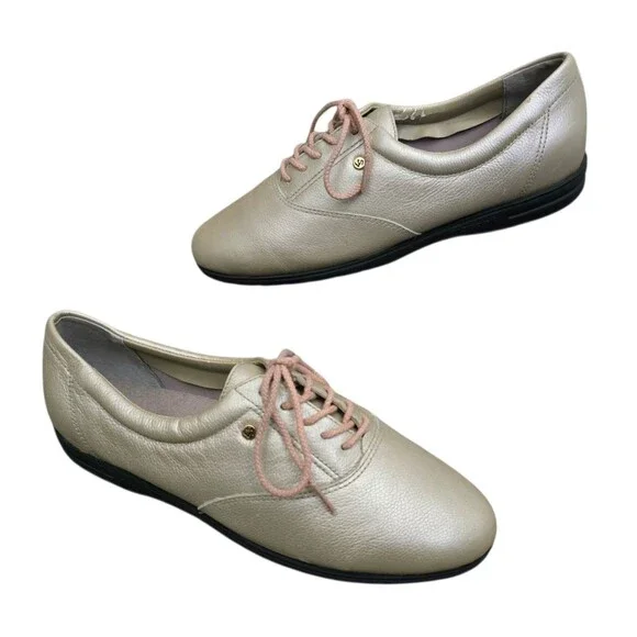 Easy Spirit | Shoes | Easy Spirit Womens 6 D Motion Oxford Gold Leather  Casual Comfort Lace Up | Poshmark